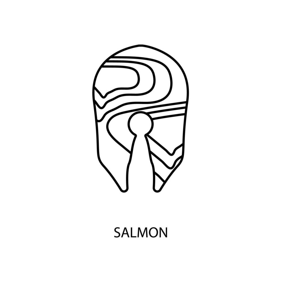 salmon concept line icon. Simple element illustration. salmon concept outline symbol design. vector