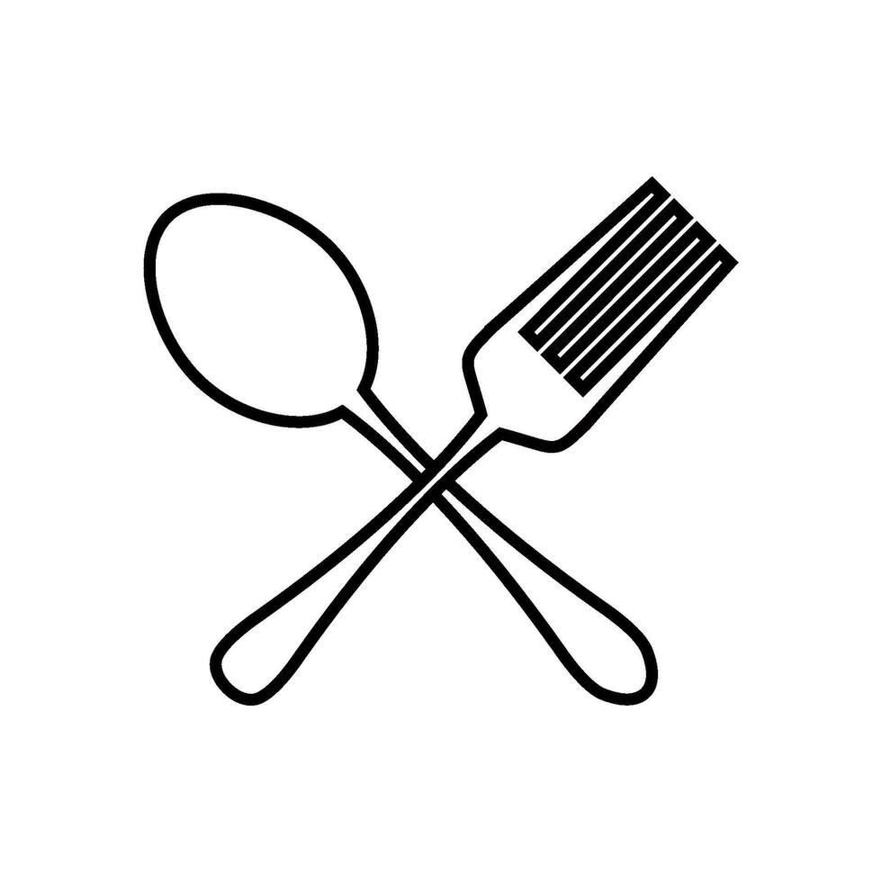 spoon and fork icon vector design template