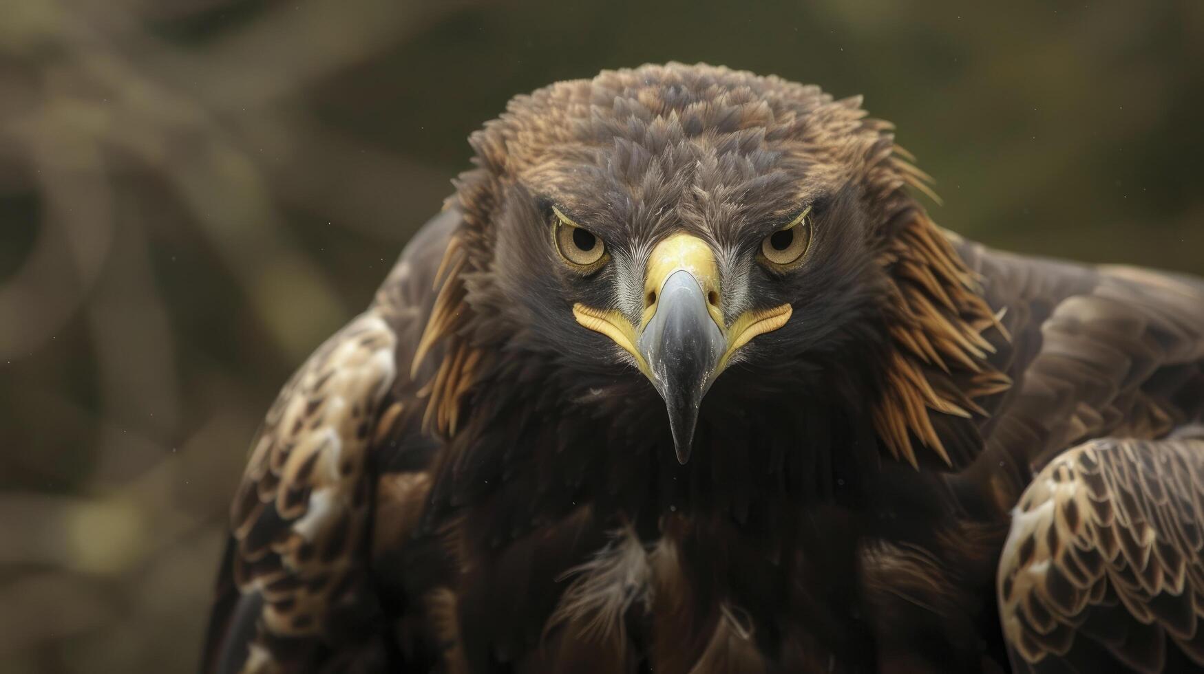 AI generated An angry eagle stares at the camera photo