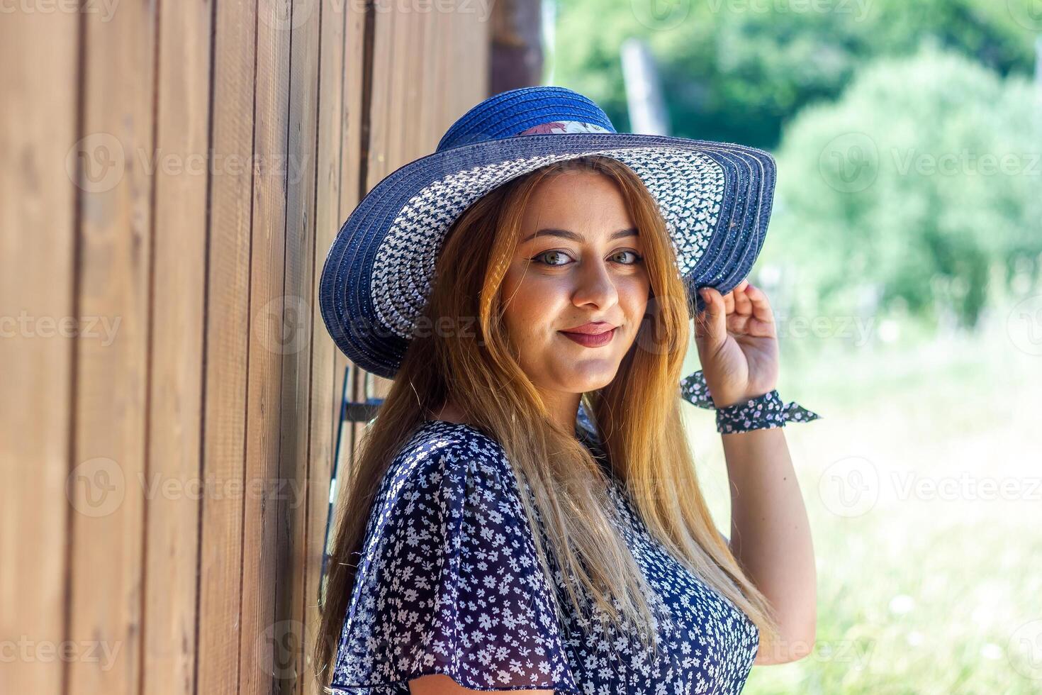 pretty young girl in the nature photo