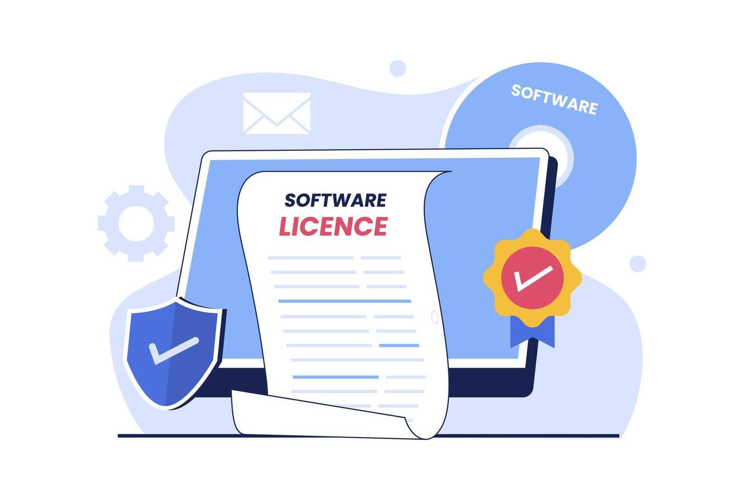 Software license illustration vector