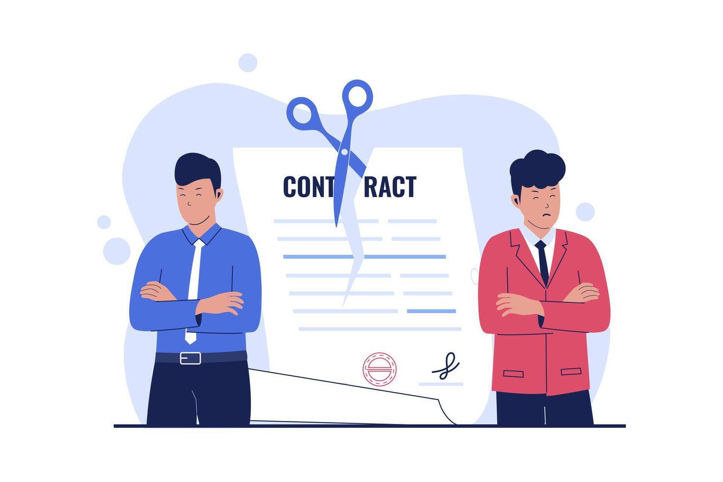 Vector of contract cancellation or agreement terminated