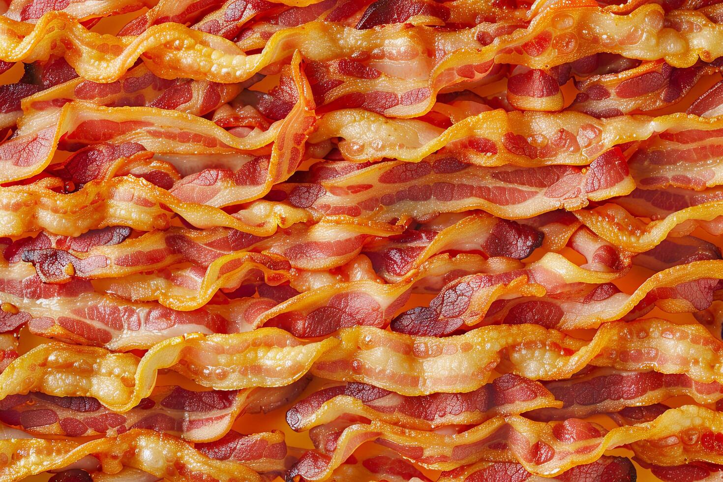 AI generated Crispy Slices of Cooked Bacon Close-up. photo