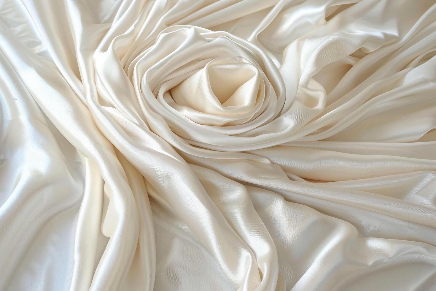 AI generated Silky White Fabric with Delicate Folds with AI generated. photo