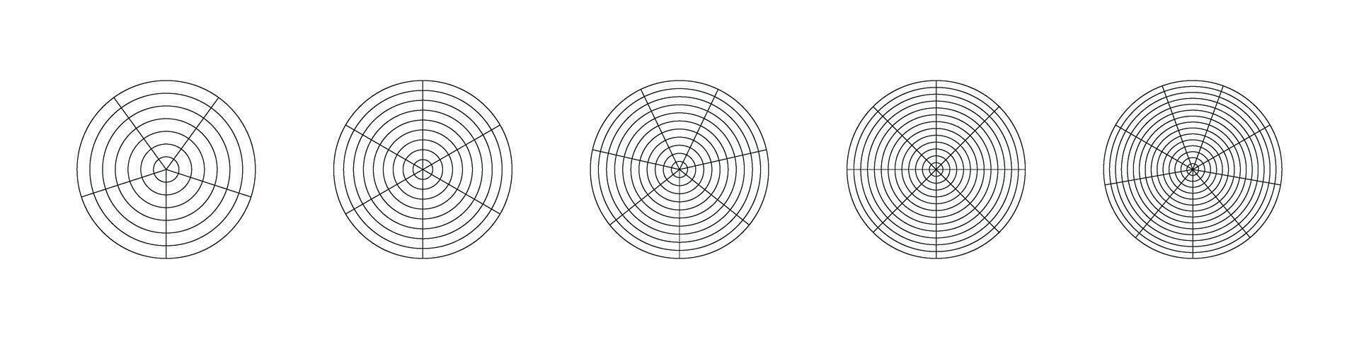 pentágono y hexágono gráfico , para 5 5 punto Radar o araña diagramas para visualizante datos con estructurado grafico acercarse. plano vector ilustración aislado en blanco antecedentes.