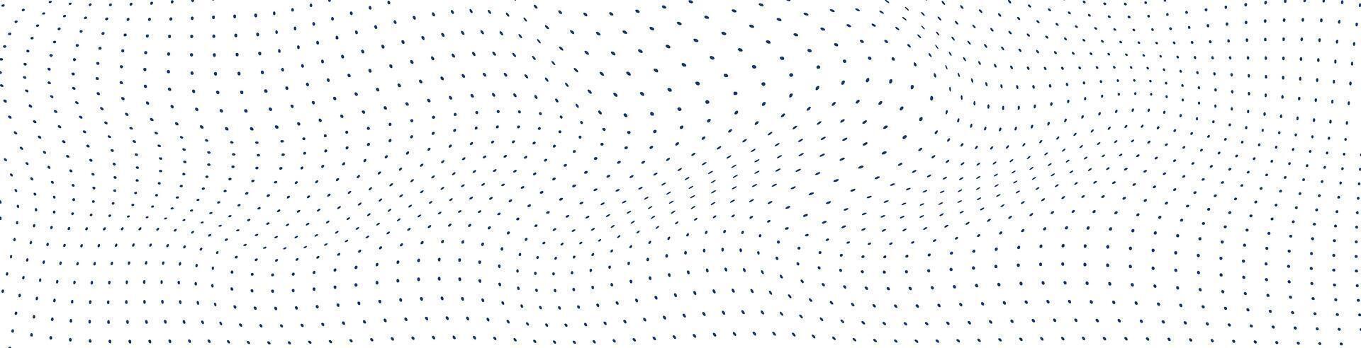 Abstract wave background with flowing dot particles, data flow or sound waves. Flat vector illustration isolated on white background.