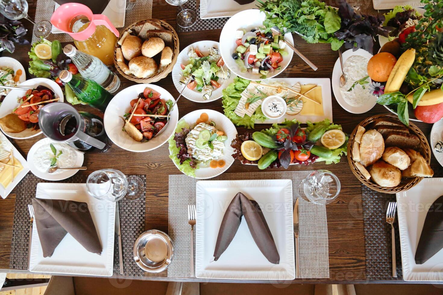 Assorted Food Spread on Table photo