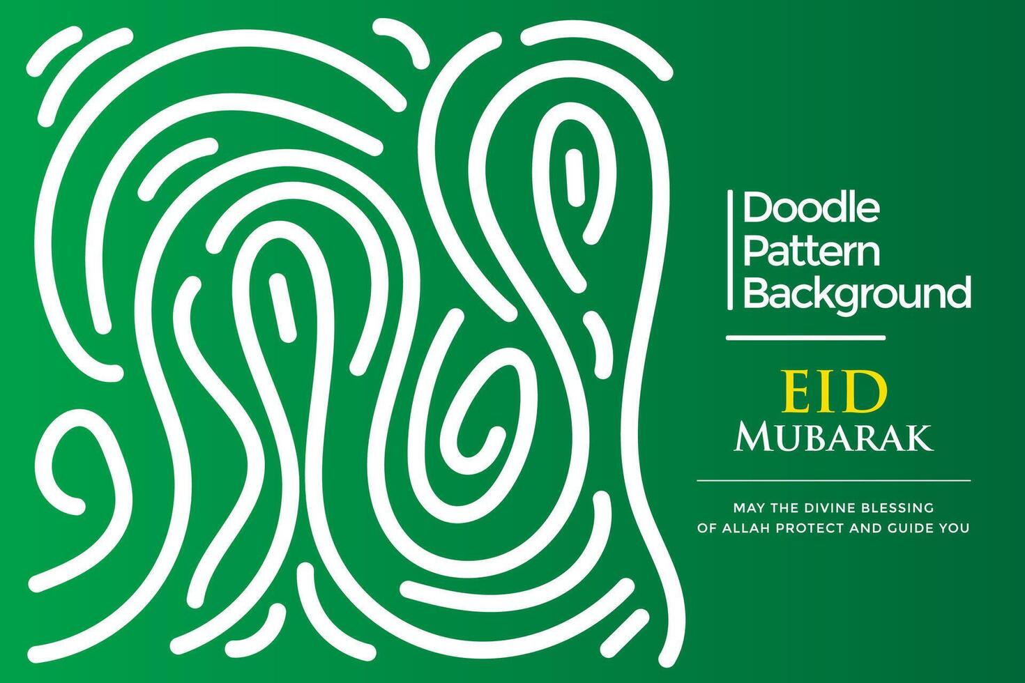 Vector hand drawn doodle Eid Mubarak Greetings theme elements pattern abstract background