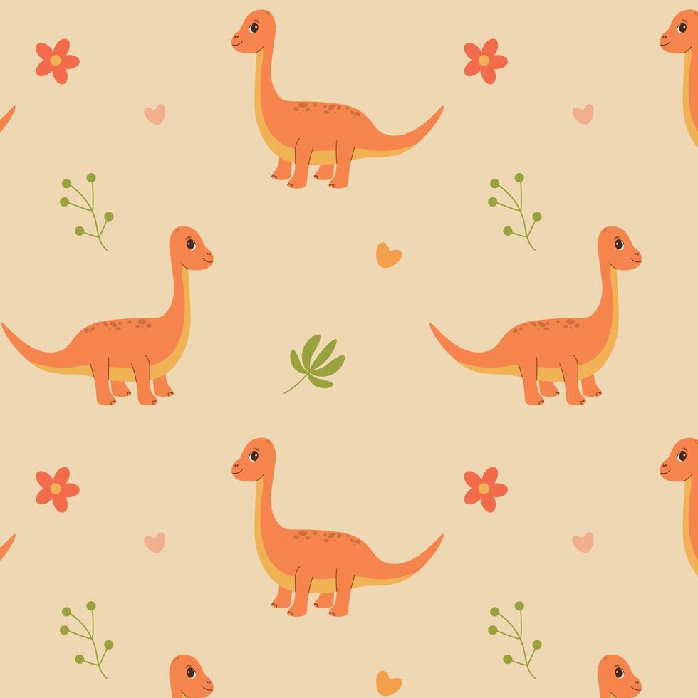 Vector dinosaur pattern, cute pattern, print, fabric, background