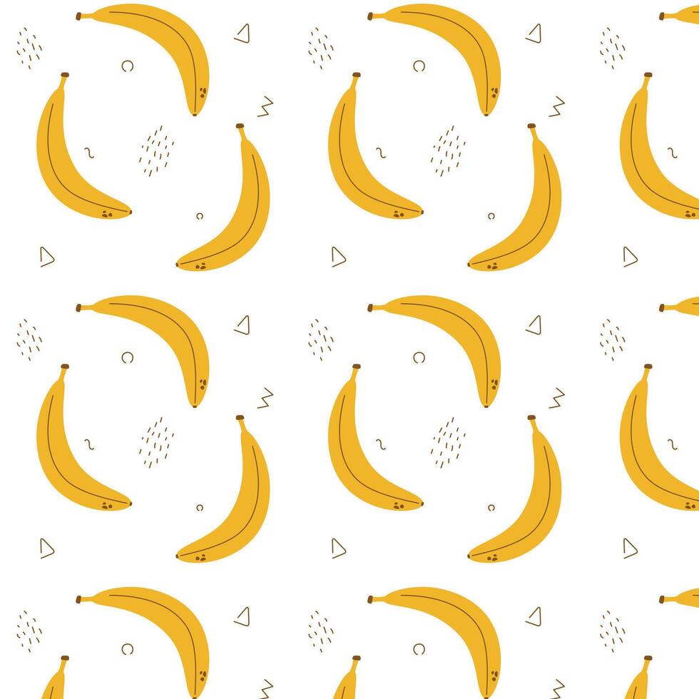 Bananas vector pattern and abstract drawing