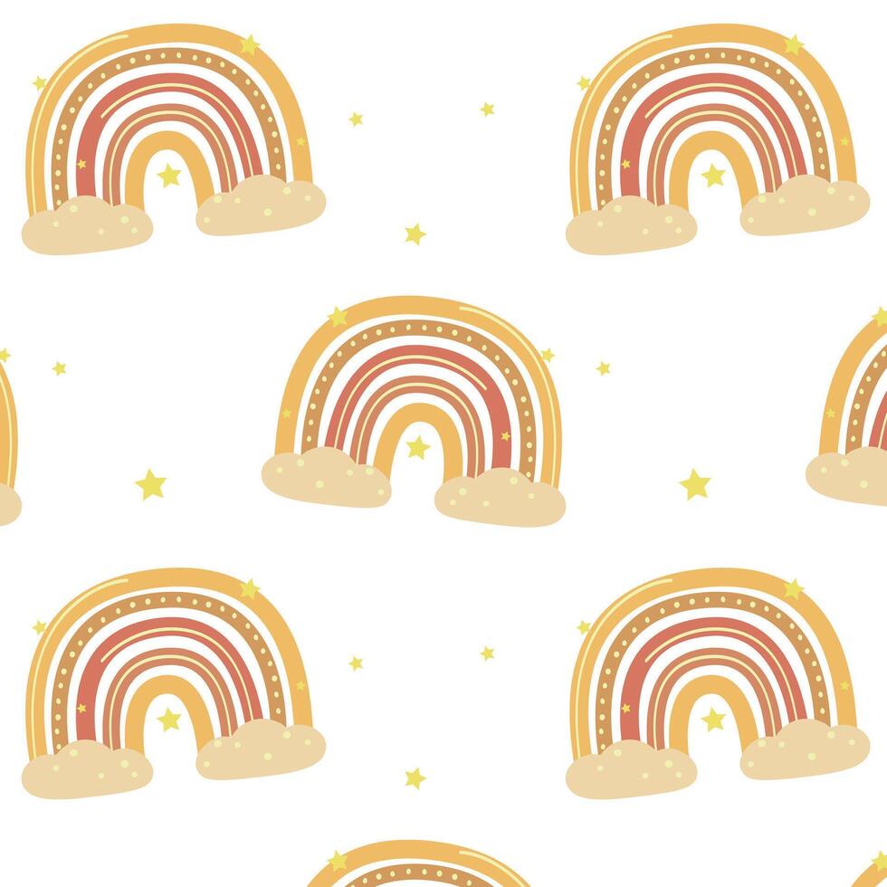 Vector rainbow pattern, cute pattern, print for fabric, wrapping paper