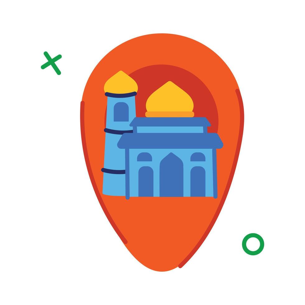 Trendy Mosque Location vector