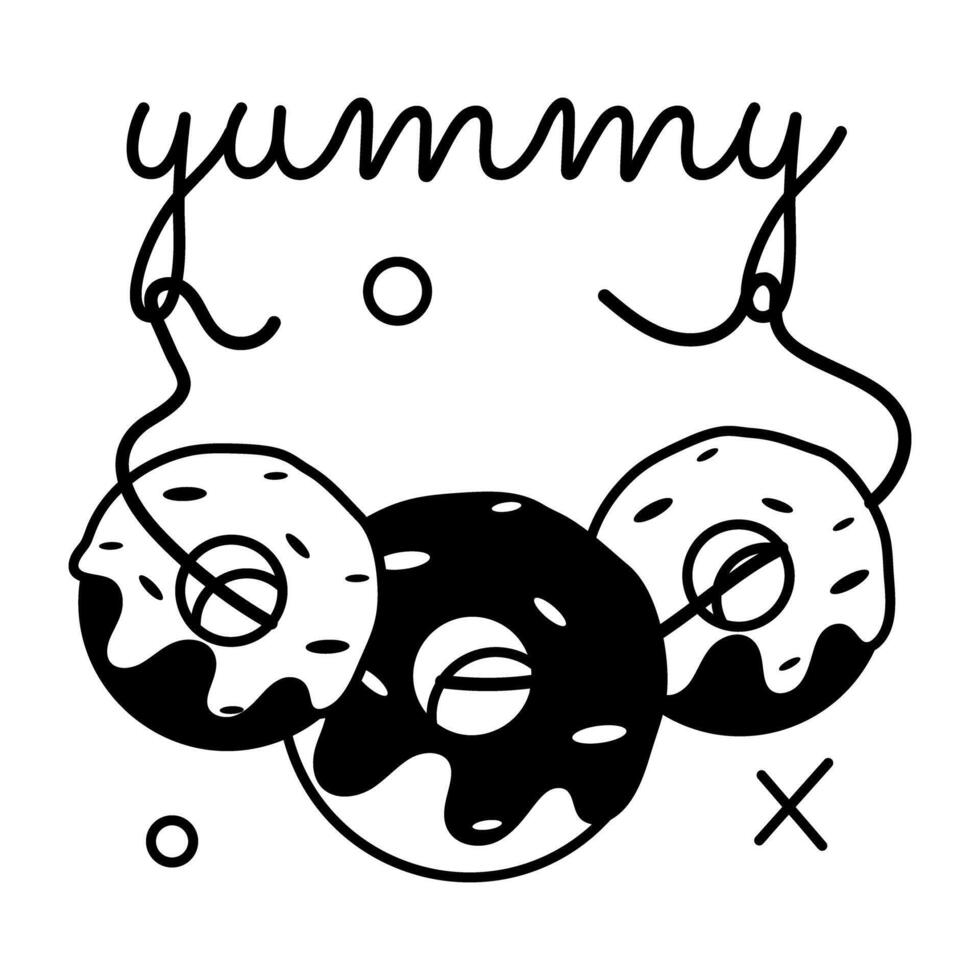 Trendy Yummy Donuts vector