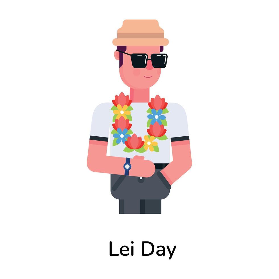 Trendy Lei Day vector