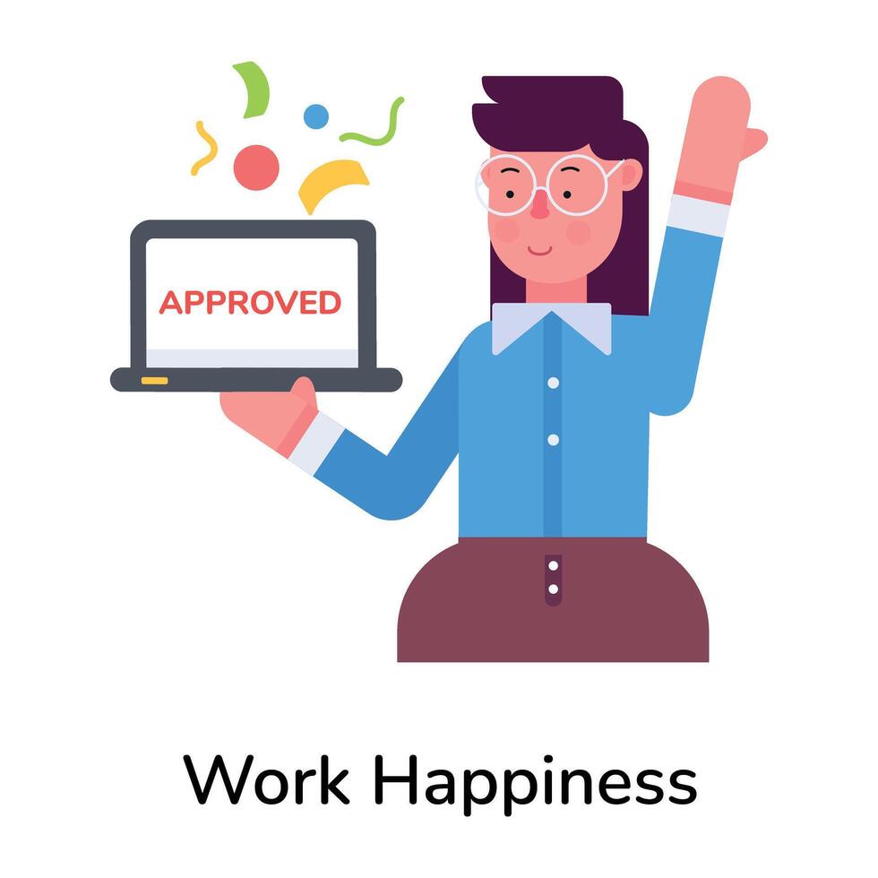 Trendy Work Happiness vector