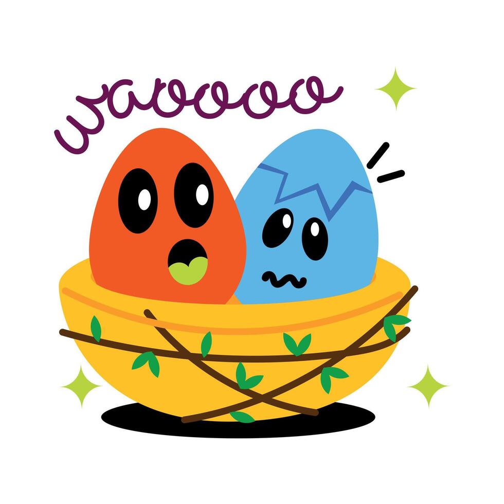 Trendy Egg Nest vector