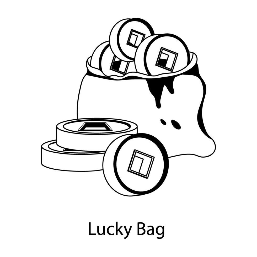 Trendy Lucky Bag vector