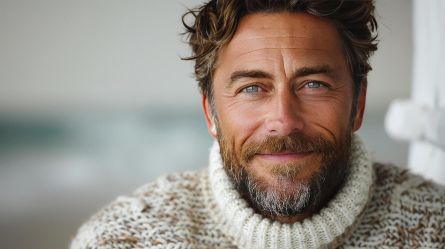 AI generated Person Wearing a Sweater Close-Up photo