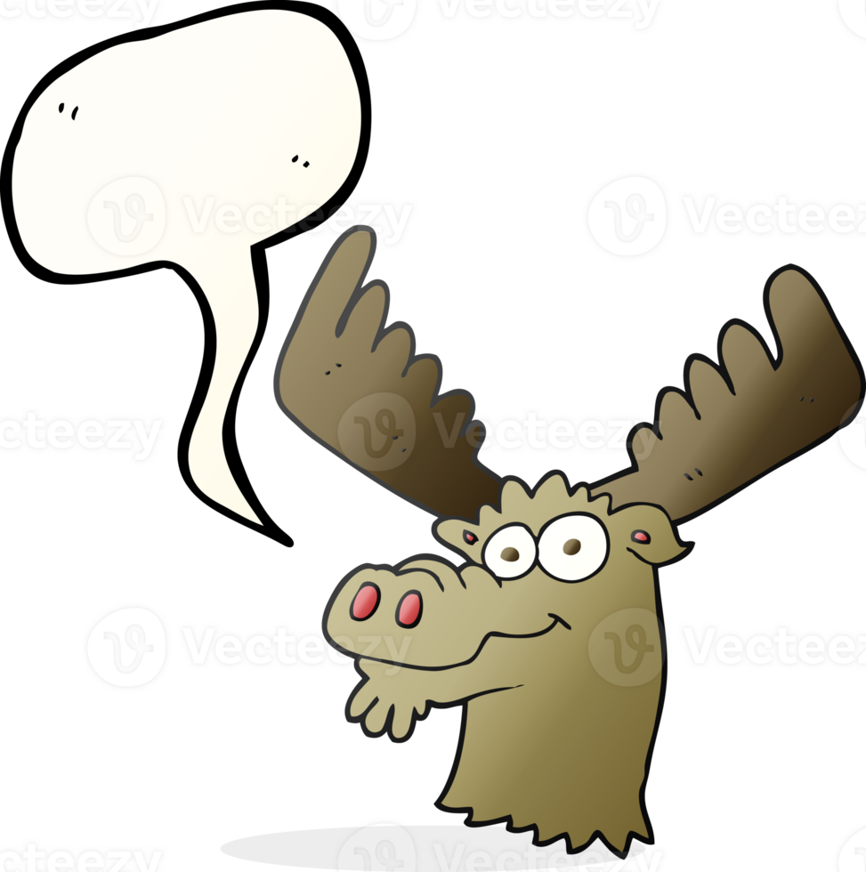 mano disegnato discorso bolla cartone animato alce americano png