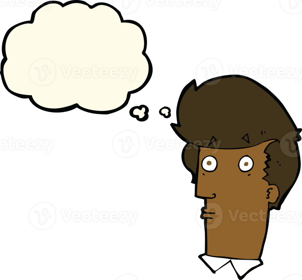 cartoon surprised expression with thought bubble png