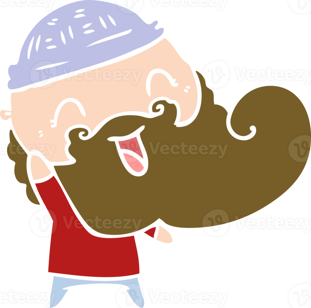 happy man with beard and winter hat png