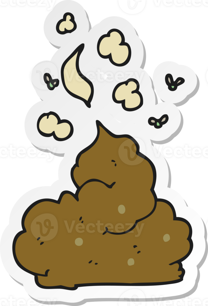 sticker of a cartoon gross poop png