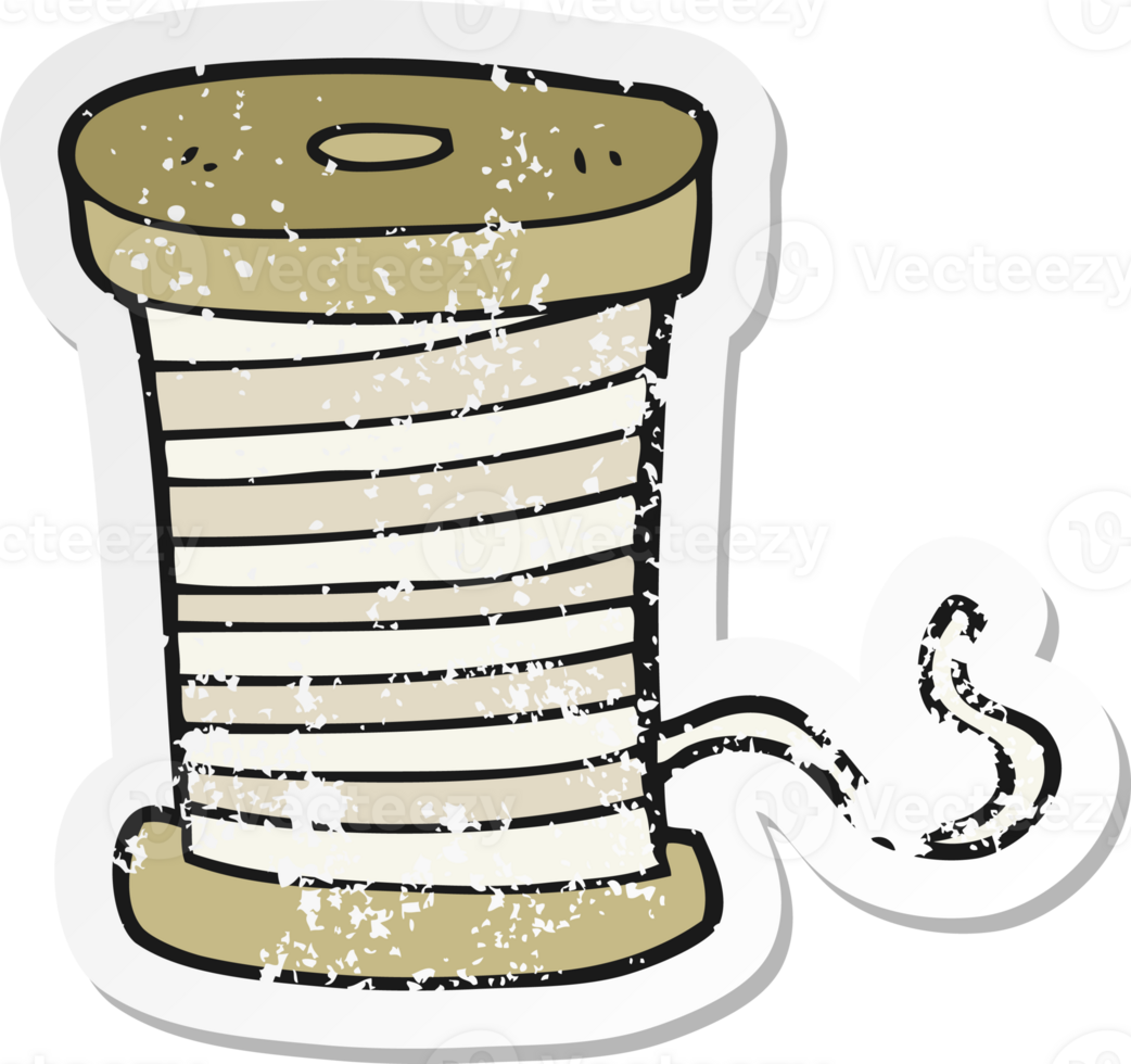 retro distressed sticker of a cartoon yarn png
