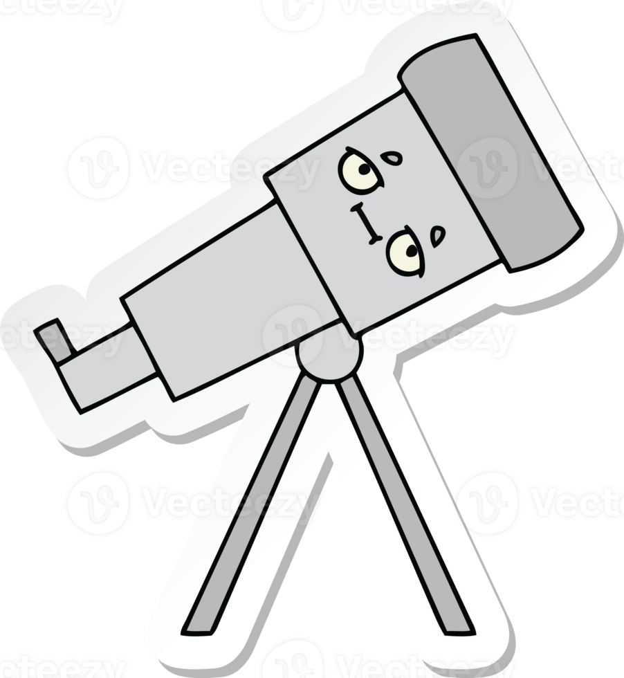 sticker of a cute cartoon telescope png
