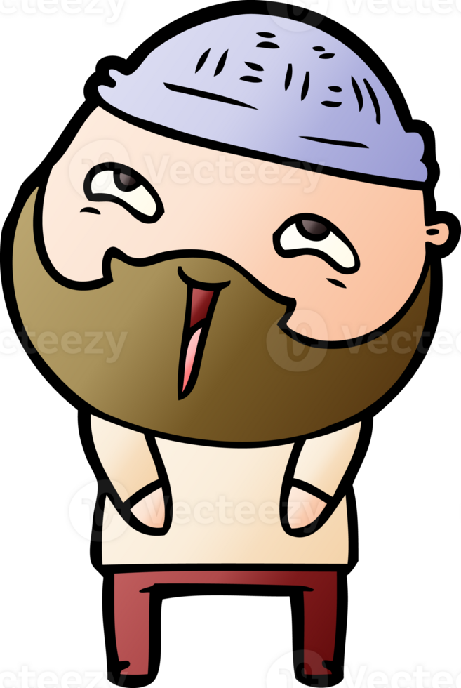 cartoon happy bearded man png