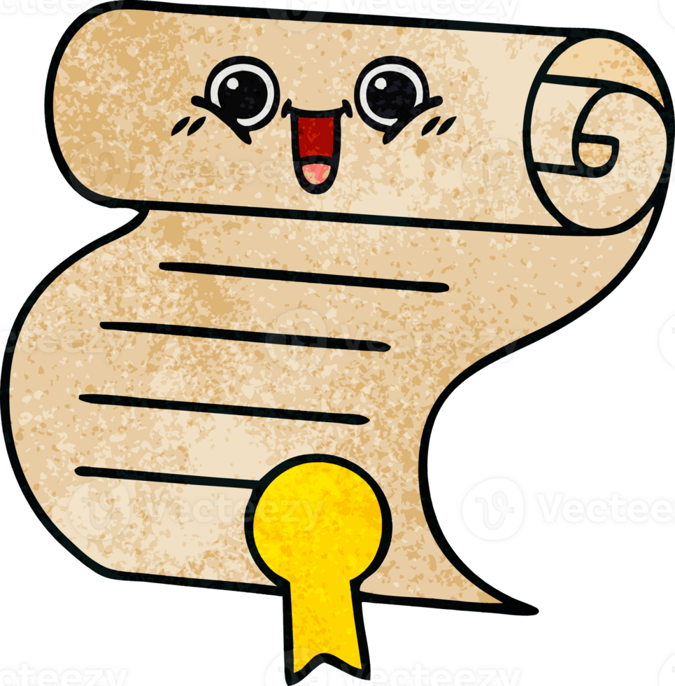 retro grunge texture cartoon of a contract png