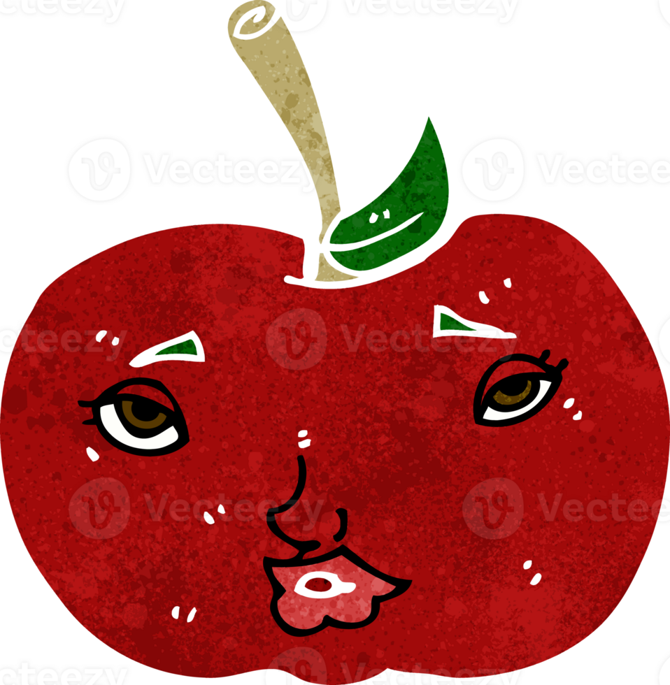 cartoon apple with face 40264355 PNG