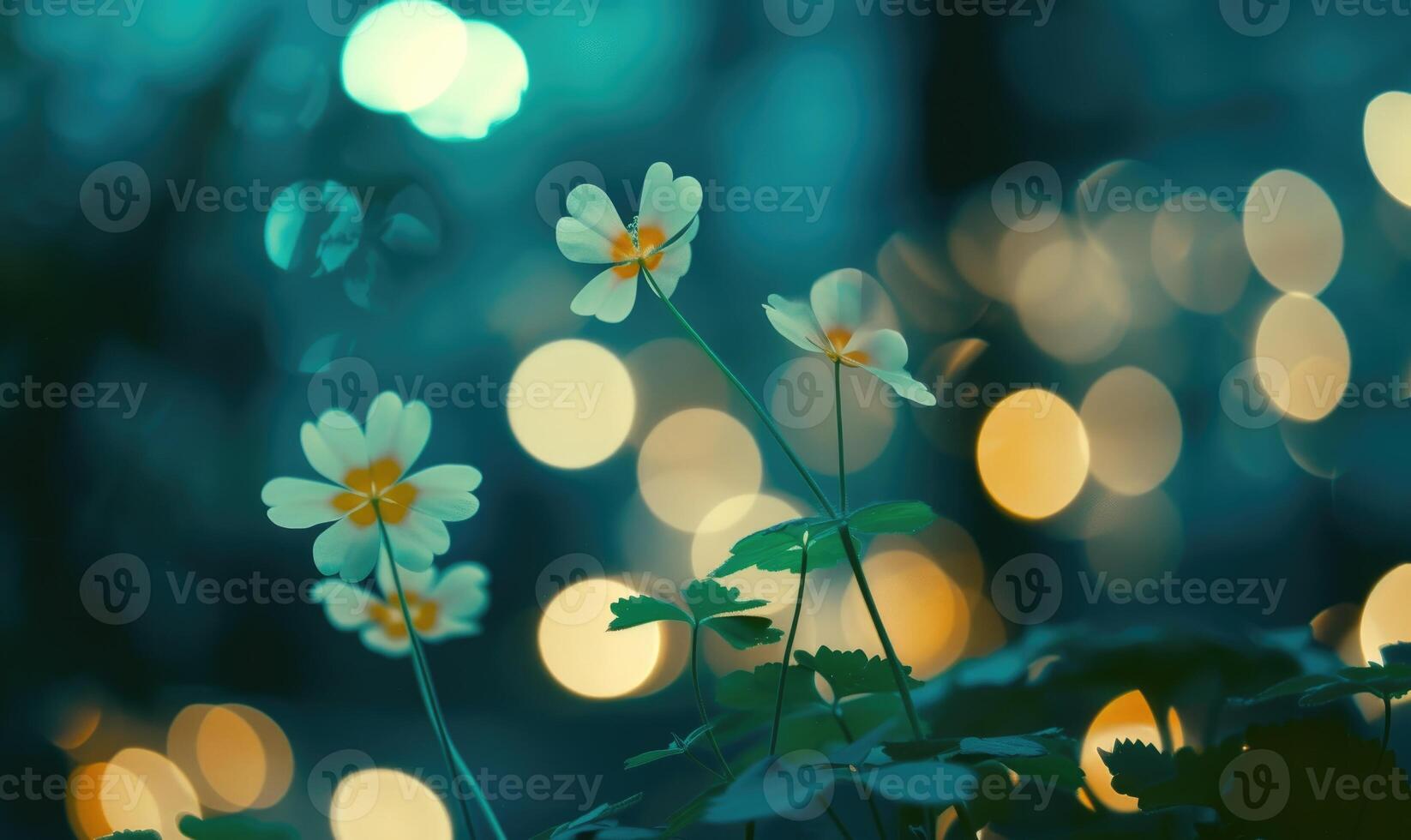 AI generated St. Patrick's Day background with bokeh defocused lights photo