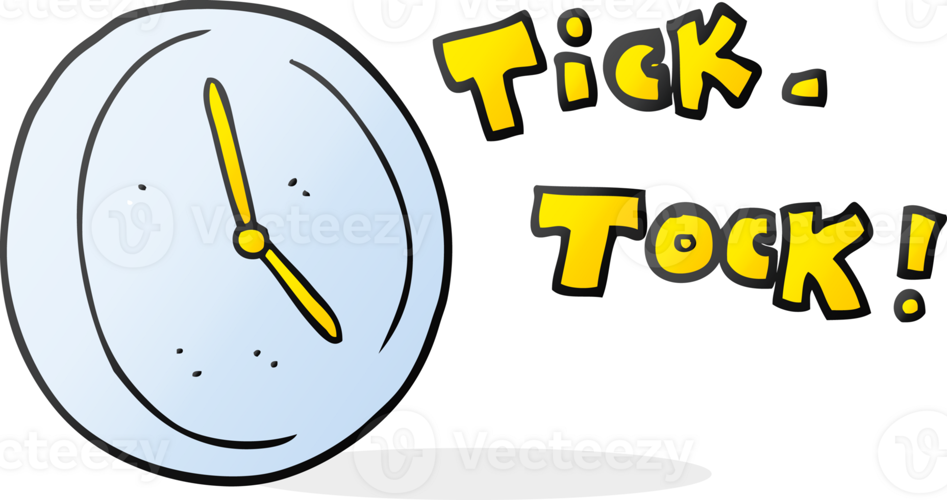 hand drawn cartoon ticking clock png