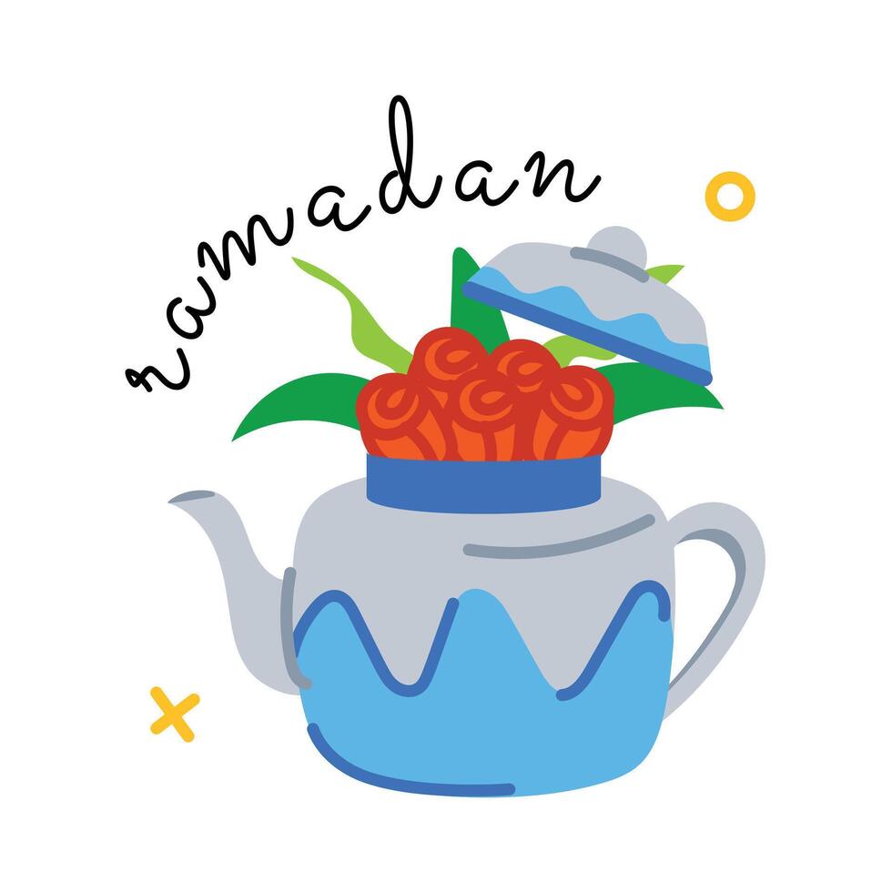 de moda Ramadán té vector