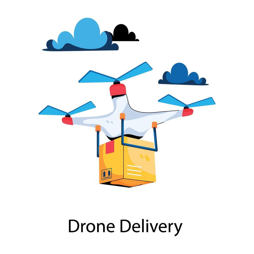 Trendy Drone Delivery vector