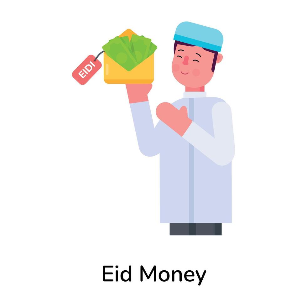 Trendy Eid Money vector