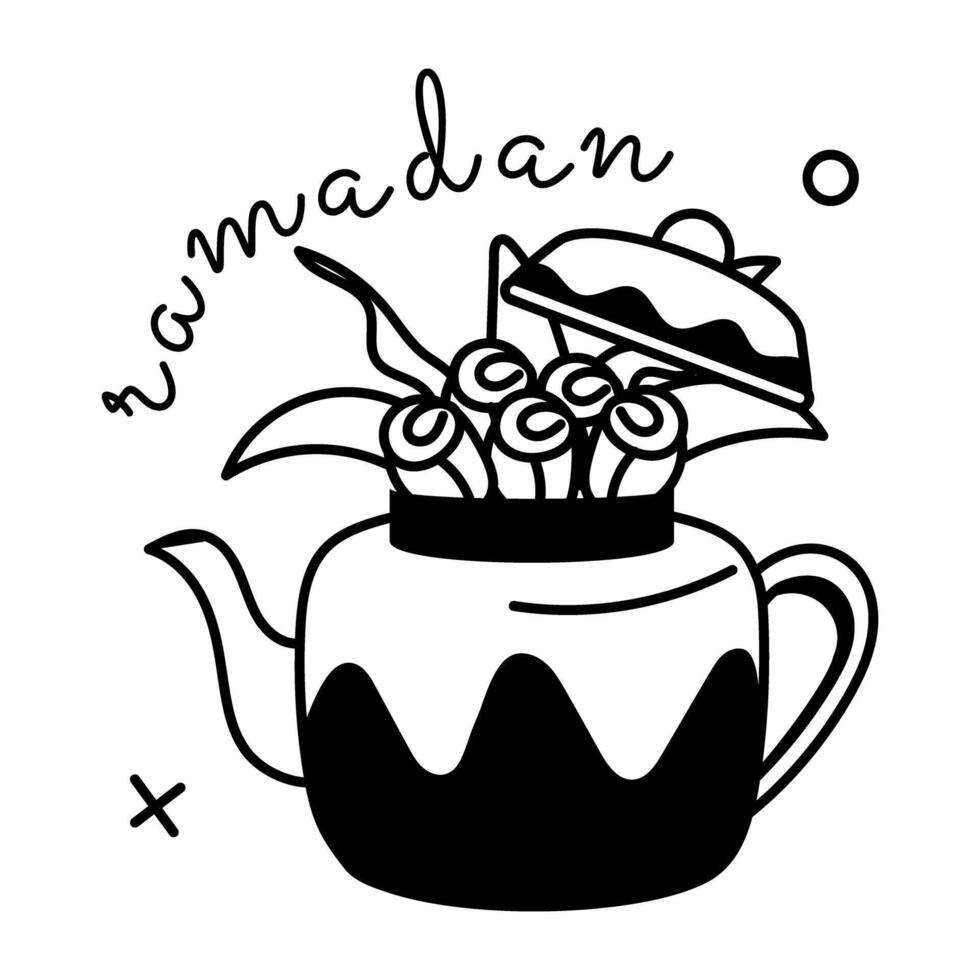 Trendy Ramadan Tea vector