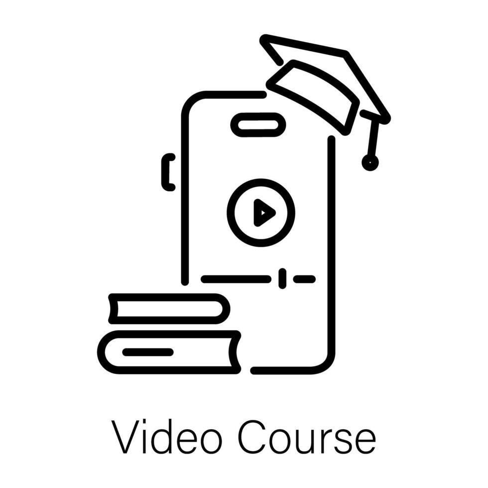 Trendy Video Course vector