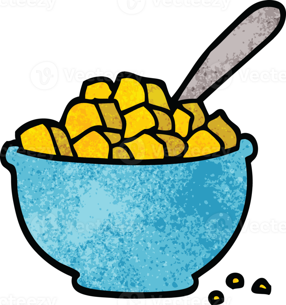 cartoon doodle bowl of cereal png