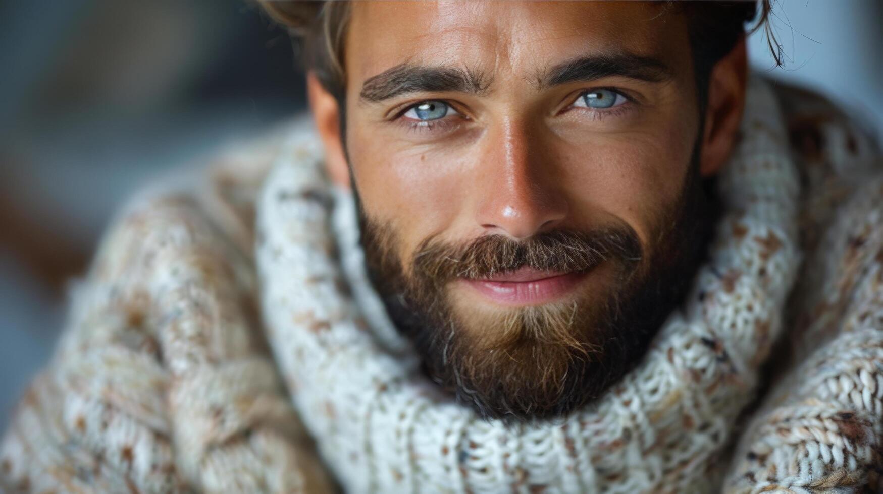 AI generated Person Wearing a Sweater Close-Up photo