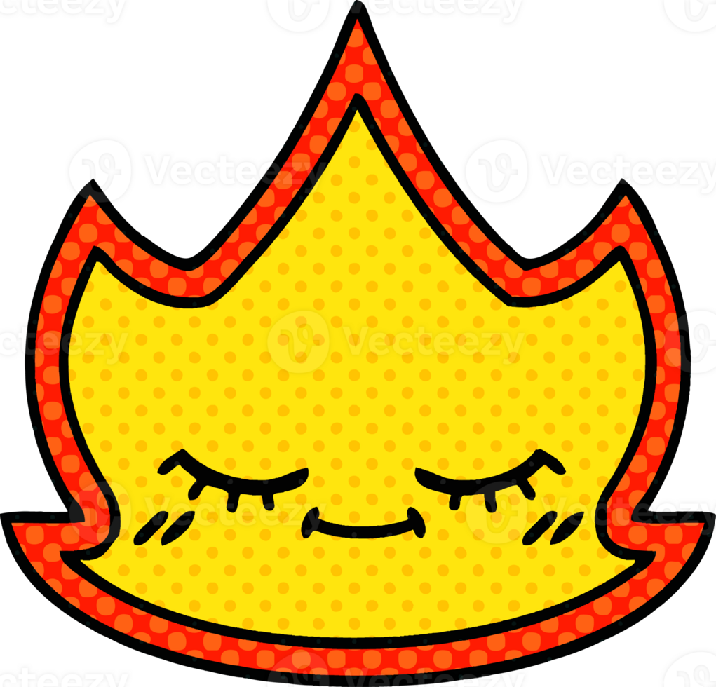 comic book style cartoon of a fire flame png