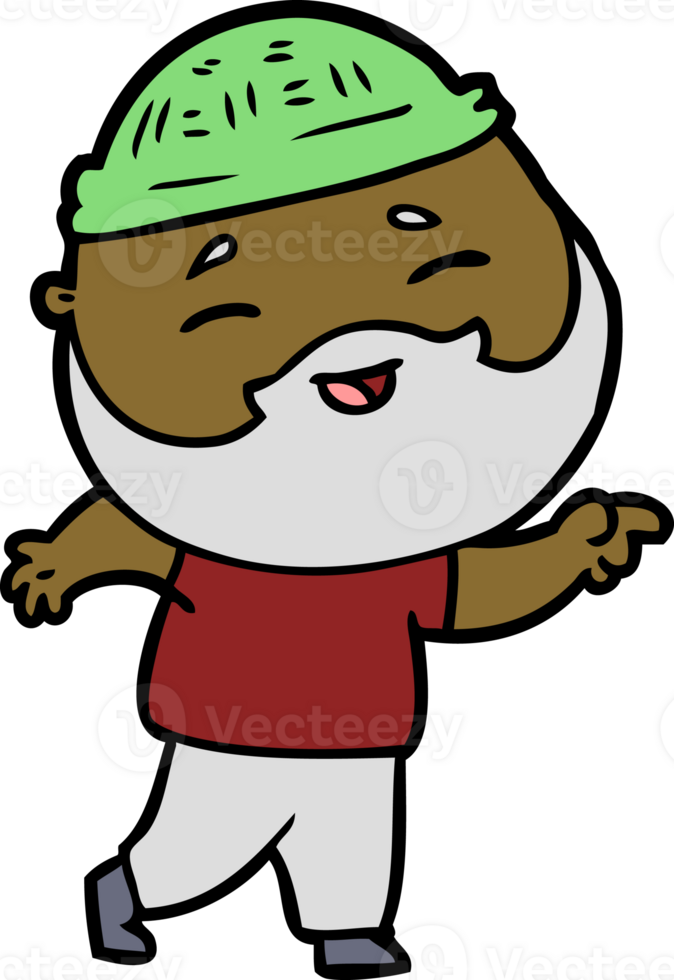 cartoon happy bearded man png