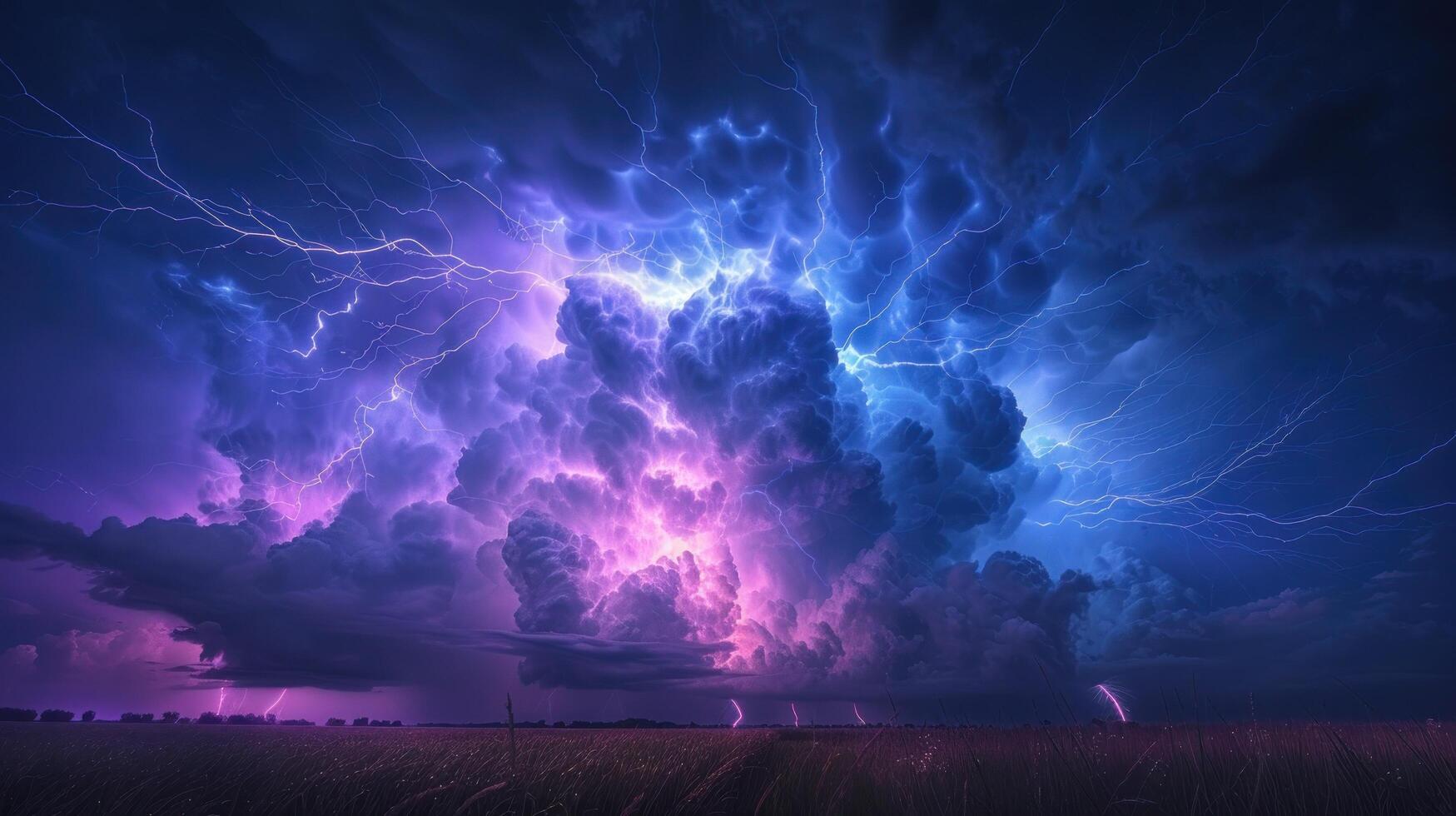 AI generated Massive Cloud Filled With Lightning photo