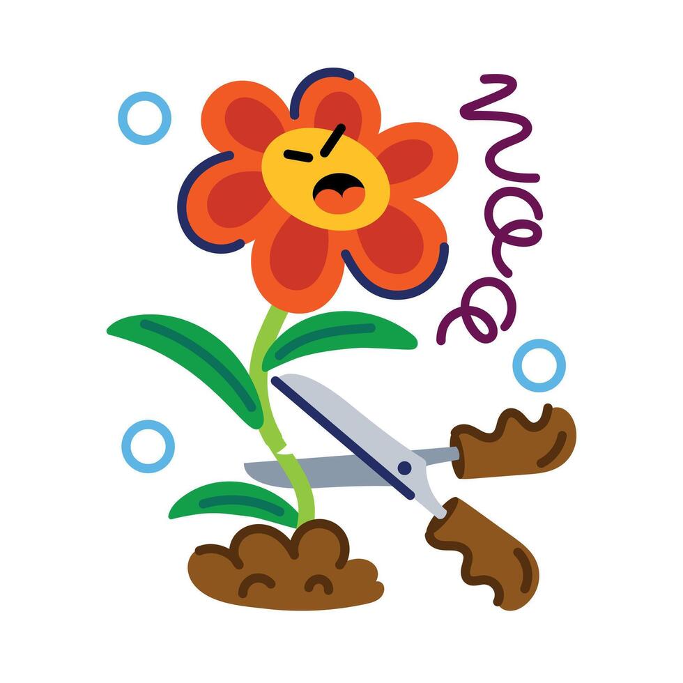 Trendy Pruning Flower vector