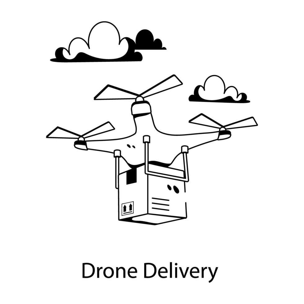 Trendy Drone Delivery vector