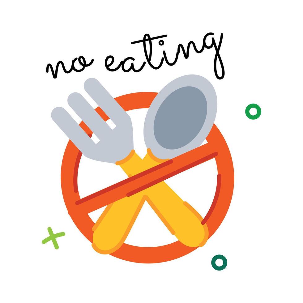 Trendy No Eating vector