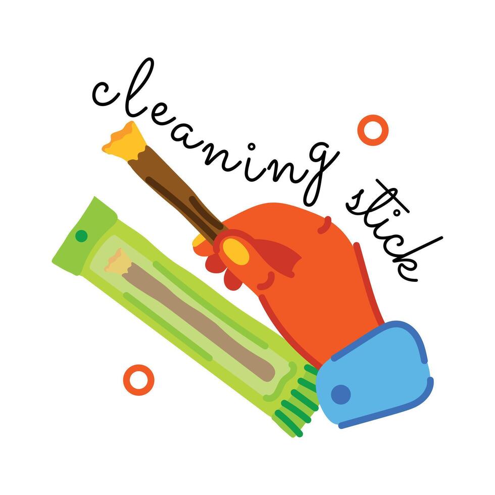 Trendy Cleaning Stick vector