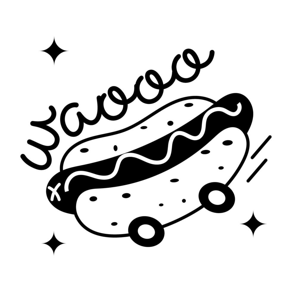 Trendy Hot Dog vector