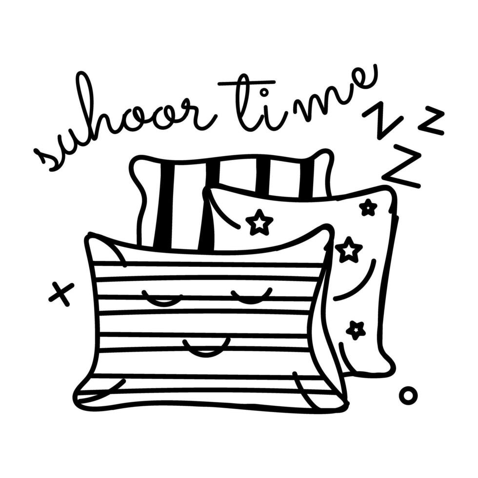 Trendy Sleeping Pillows vector