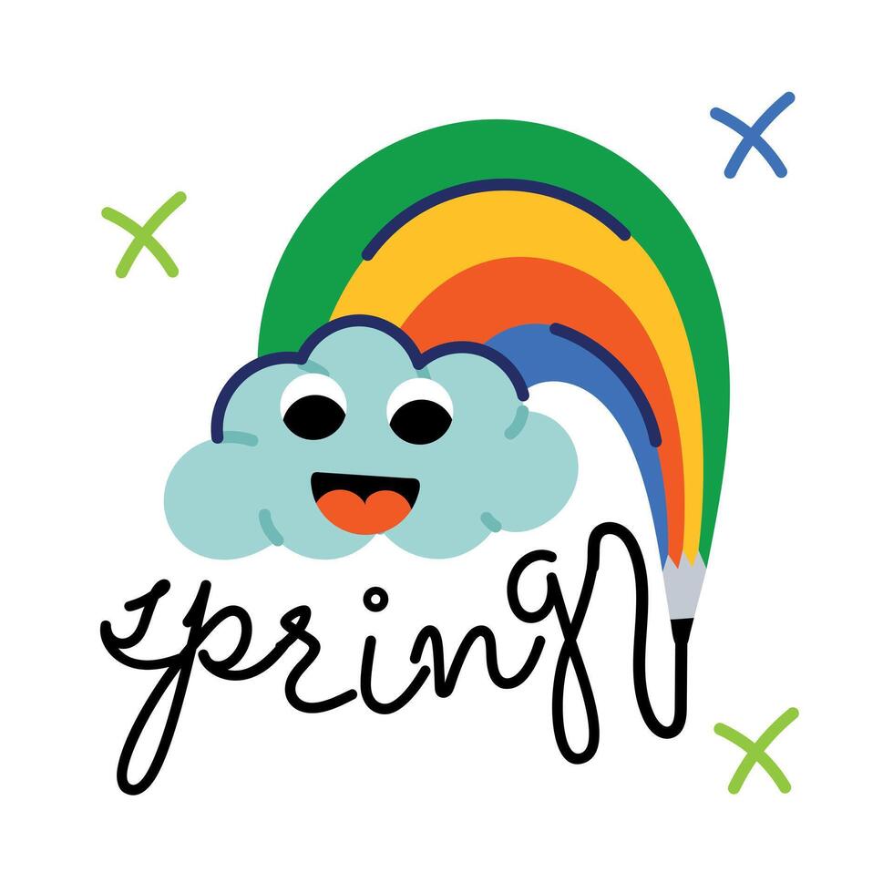 Trendy Spring Rainbow vector
